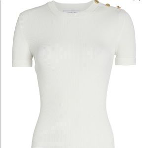 Intermix white tip with three gold buttons on side